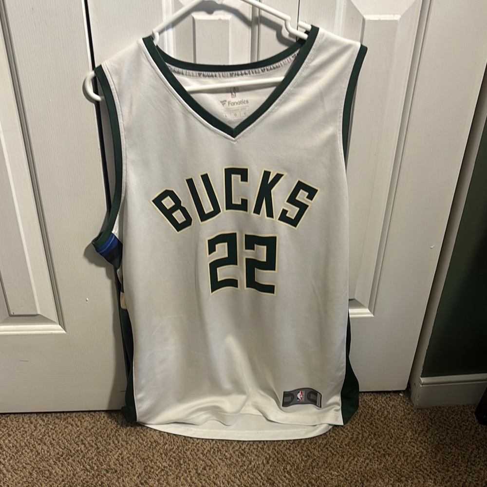 Khris Middleton White and Green Bucks Jersey